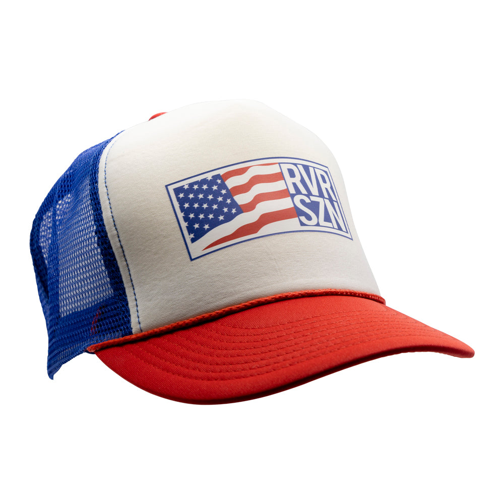 Merica' Mesh Truck Hat - Red, White & Blue