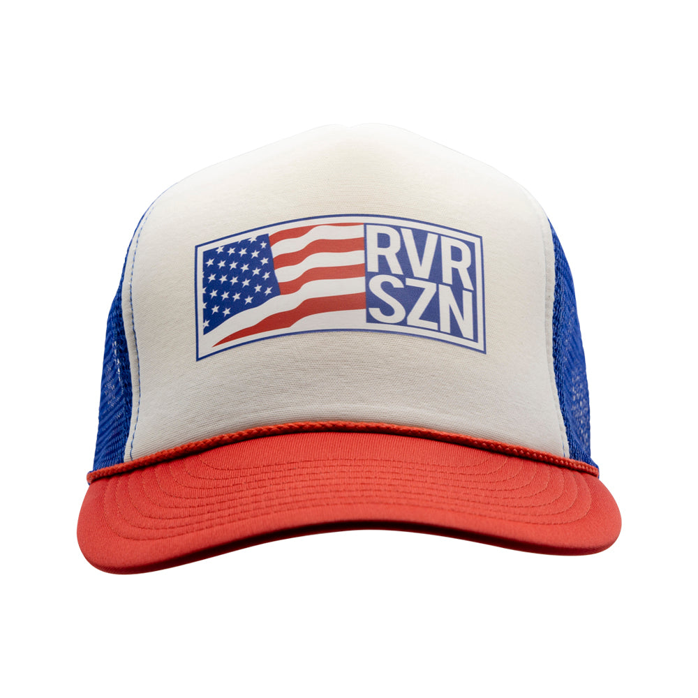 Merica' Mesh Truck Hat - Red, White & Blue