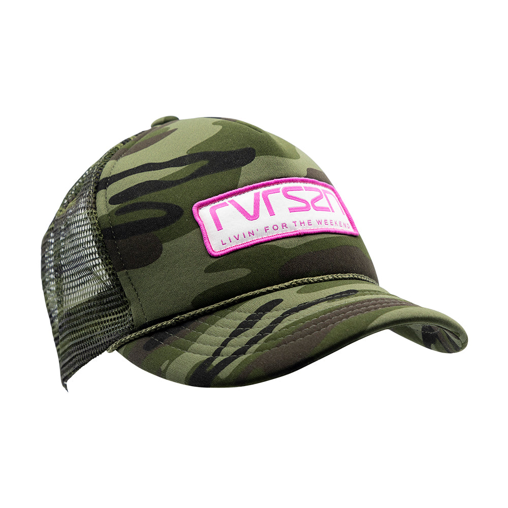 Mesh Snap Back - Camo & Pink